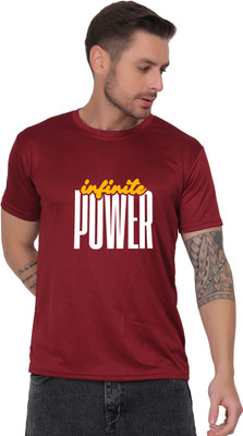 Gargelectronics Graphic Print Men Round Neck Maroon T-Shirt