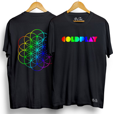THE PRINT PLATTER Printed Men Round Neck Black T-Shirt