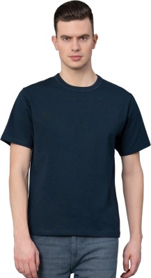 RED TAPE Solid Men Round Neck Dark Blue T-Shirt