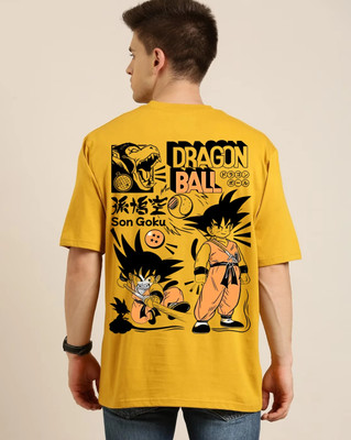 Clickwell Trend Printed, Typography Men Round Neck Yellow T-Shirt
