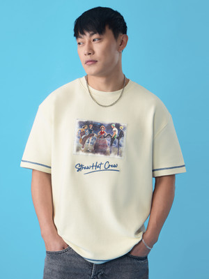 The Souled Store Graphic Print Men Round Neck White T-Shirt