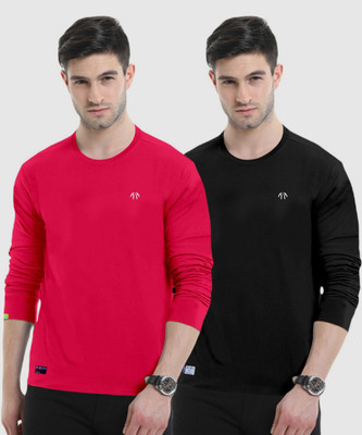 Triptee Solid Men Round Neck Multicolor T-Shirt
