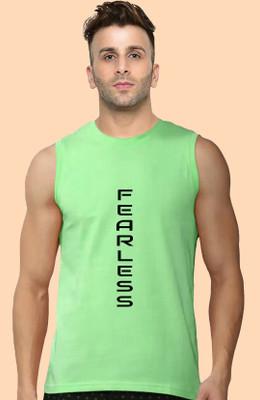 Yilden Typography Men Round Neck Light Green T-Shirt