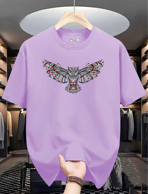 Magneto Printed Men Round Neck Purple T-Shirt