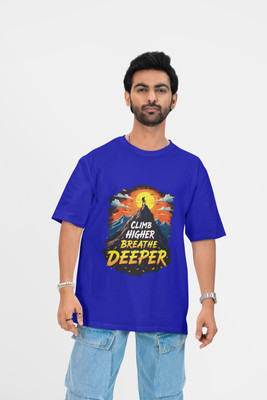 Stylewill Graphic Print Men Round Neck Blue T-Shirt