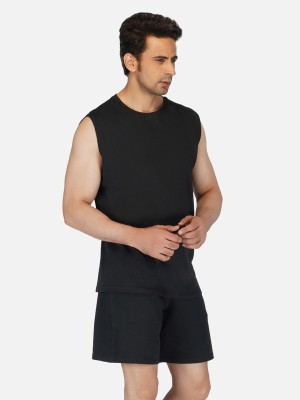 IMPERATIVE by NEU LOOK Solid Men Round Neck Black T-Shirt
