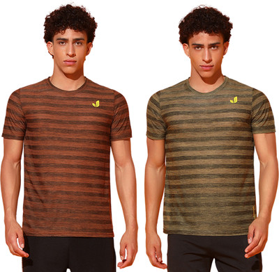 METRONAUT Striped Men Round Neck Multicolor T-Shirt