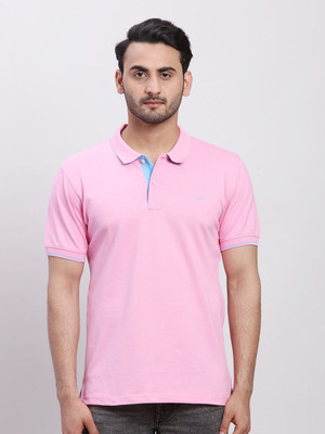 COLORPLUS Solid Men Polo Neck Red T-Shirt