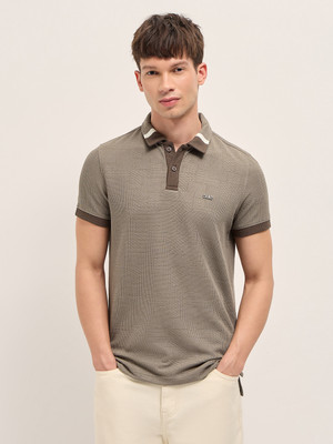 THE BEAR HOUSE Solid Men Polo Neck Brown T-Shirt