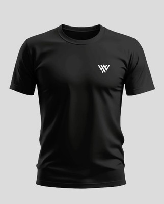 Warriorworld Solid Men Round Neck Black T-Shirt