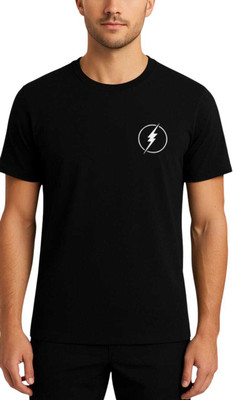 BFORUMART Graphic Print, Typography Men Round Neck Black T-Shirt