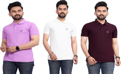 Tween Trends Solid Men Polo Neck Multicolor T-Shirt