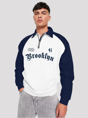 Jump Cuts Printed Men Polo Neck Dark Blue T-Shirt