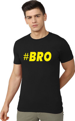 OrrganicChics Typography Men Round Neck Black T-Shirt