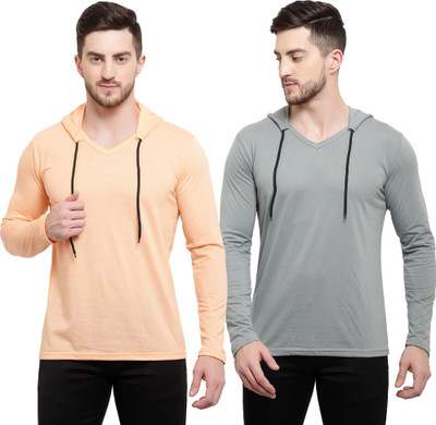 Tresna Trending Solid Men Hooded Neck Multicolor T-Shirt