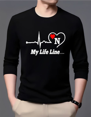 BQF Printed Men Round Neck Black T-Shirt