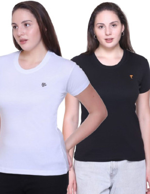 top ten Printed Women Round Neck Black, White T-Shirt