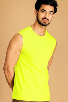 Jangoboy Solid Men Round Neck Green T-Shirt