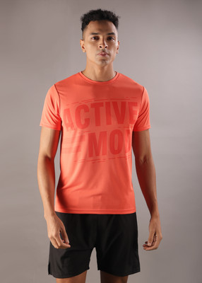 Force NXT Printed Men Round Neck Orange T-Shirt