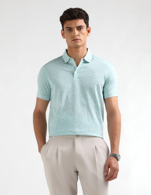 ARROW Solid Men Polo Neck Green T-Shirt