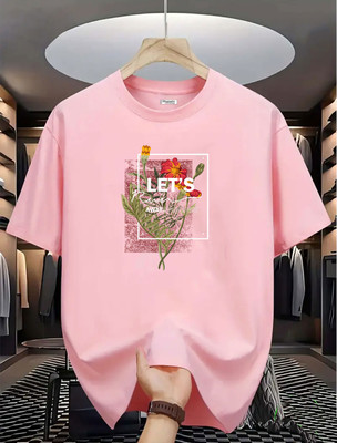 Magneto Printed Men Round Neck Pink T-Shirt