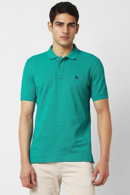 VAN HEUSEN Solid Men Polo Neck Green T-Shirt