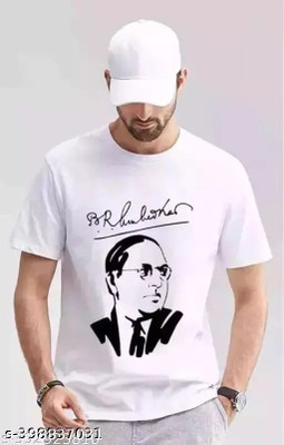 V DAS Typography Men Round Neck White T-Shirt