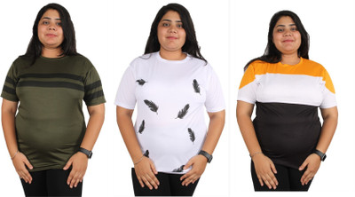 Oishee Printed Women Round Neck Multicolor T-Shirt