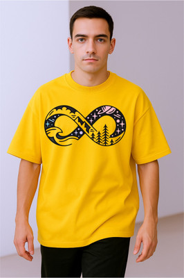 goodsign Printed Men Round Neck Yellow T-Shirt