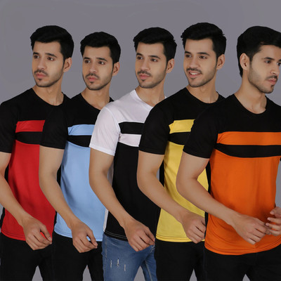 PICKURTEE Solid Men Round Neck Multicolor T-Shirt