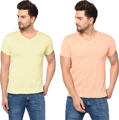 Adorbs Trend Solid Men V Neck Multicolor T-Shirt