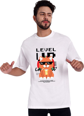 BLOOPERS Printed, Typography Men Round Neck White T-Shirt