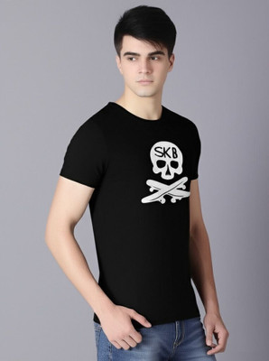 Classy Knot Printed Men Round Neck Black T-Shirt