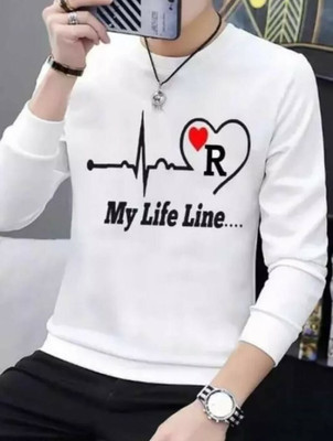 Amarcom Printed, Typography Men Round Neck White T-Shirt