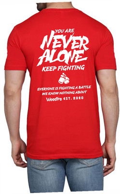 WOOSTRO Printed Men Round Neck Red T-Shirt