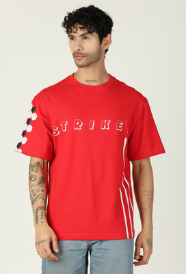 Dili Clothing Graphic Print, Printed, Cartoon, Self Design Men Round Neck Red T-Shirt