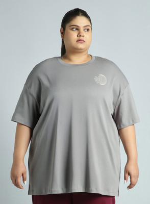 Cult Graphic Print Women Round Neck Grey T-Shirt