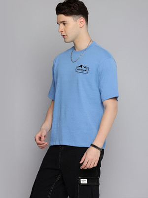 R.Code by The Roadster Life Co. Graphic Print Men Round Neck Blue T-Shirt