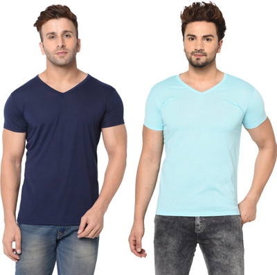 Moordale Fab Solid Men V Neck Multicolor T-Shirt