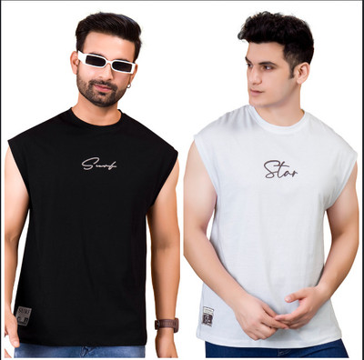 I&D Printed Men Round Neck Multicolor T-Shirt