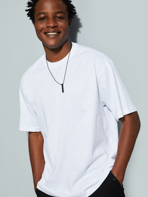 MAX Printed Men Round Neck White T-Shirt