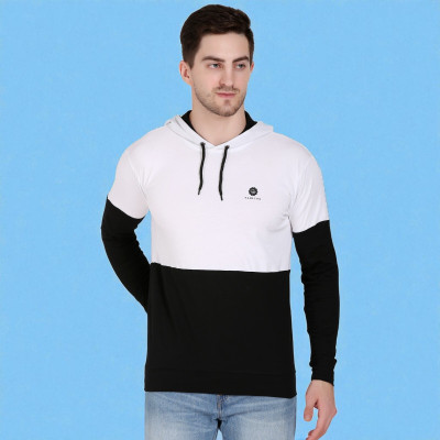 Faricon Trend Solid Men Round Neck Black, White T-Shirt