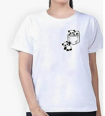 TARSHI Printed Women Round Neck White T-Shirt