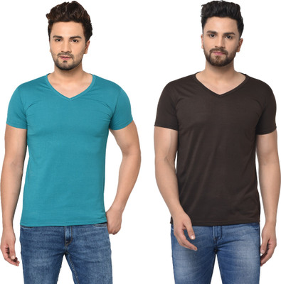 Tresna Fab Solid Men V Neck Multicolor T-Shirt