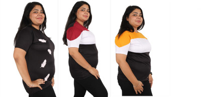 Oishee Printed Women Round Neck Multicolor T-Shirt
