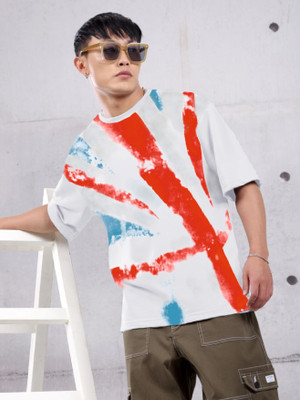Lauren Adams Striped Men Round Neck White T-Shirt