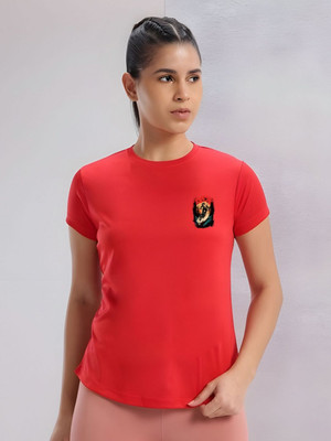 SZN Graphic Print Women Round Neck Red T-Shirt