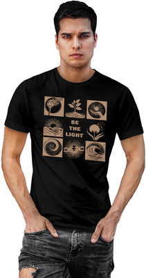 Fighterhero Printed Men Round Neck Black T-Shirt