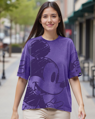 BEWAKOOF Graphic Print Women Round Neck Blue T-Shirt