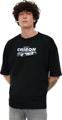 KART BLACK Printed Men Round Neck Black T-Shirt